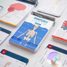 1 pièce Livret de travail coloré avec étiquettes d'anatomie, plus de 100 pages et pages effaçables - Guide d'apprentissage essentiel pour pratiquer la terminologie anatomique, plus de 100 diagrammes anatomiques, outil d'apprentissage de l'anatomie | Facile à feuilleter | Pages [couleur aléatoire], fournitures scolaires, rentrée scolaire