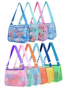 Student Outdoor Storage Net Bag, Shoulder Backpack, Swimsuit Storage Bag, Miscellaneous Organizer Beach Bag, Handheld Storage Beach Net Bag