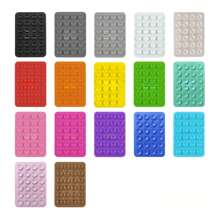 Set de 3 piezas, 24 ventosas de silicona de estilo minimalista, pegatina con ventosa, antideslizante, soporte para teléfono móvil portátil y movible, cuadrado