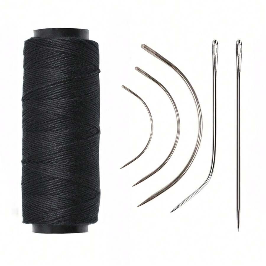 Needle And Thread Set 6pcs Professional Hair Extension Tools Curved Needle With Threads For Making Wig DIY Hand Sewing Hair Weave Extension - Multicolor - View 1