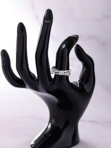 1 pieza Anillo de zirconia cuadrado elegante y brillante con diseño de cruce, diseño clásico para damas, apropiado para citas, propuestas, bodas y ocasiones casuales