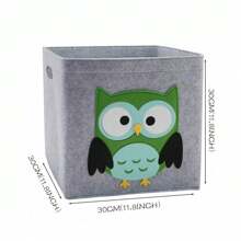 Cartoon Animal Pattern Foldable Felt Fabric Cube Storage Basket For Kids' Toys, Monkey Design