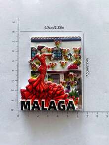 1pc Spanish Travel Souvenir Creative Painted Magnetic Architecture Fridge Magnet Home Decor - Multicolor - View 4