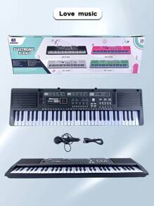 61-Key Kids Electronic Keyboard With Microphone & USB – Educational Piano For Ages 3+, Recording & Playback, Built-In Songs, Multiple Tones & Rhythms – Ideal Gift, No Batteries Included