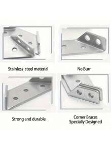 20pcs Heavy-Duty Stainless Steel Corner Brackets With Screws - 90° Angle Support, Scratch-Resistant, Easy Installation For Furniture & Wood Frames ﻿