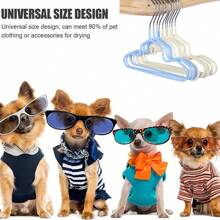 10pcs Mini Metal Pet Clothes Hangers, Pet Apparel Storage, Small Dog Cat Clothes Racks