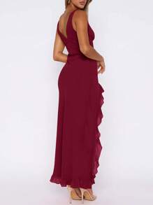 Vestido de fiesta y noche de estilo europeo y americano con volantes en el bajo, nuevo lanzamiento para mujer, vestido polivalente para eventos