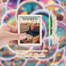 50 pezzi Adesivi da viaggio europei, adesivi per città, adesivi cartoni animati, adesivi da viaggio vintage, adesivi per paesi, adesivi per il mondo, adesivi in vinile impermeabili per borracce, computer, laptop, telefono, bagagli, quaderni, frigorifero