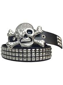 Soul Collision Rivet Belt, American Wide Multi-Hole Stylish Buckle Belt, Goth Dark Style Waistband Suitable For Halloween Costume, Versatile Daily Wear