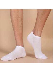 5/10/20 Pairs Solid Black & White Knee-High Socks, Breathable Short Socks For Spring, Summer And Autumn