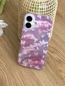 蝴蝶和郁金香印花硅胶手机壳适用于 16/ 14 Pro、 13/12/11，女士柔软保护套，防摔全覆盖防水防震防刮 - 粉色 - 查看 6