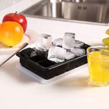 1pc, Silicone Ice Cube Tray, Each Tray Easily Releases 15 Square Ice Cubes, Reusable, Suitable For Fridge, Chocolate, Juice, Large Ice Cubes,(4 Grids/6 Grids/8 Grids)