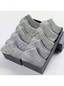 5/10/20 Pairs Solid Black & White Knee-High Socks, Breathable Short Socks For Spring, Summer And Autumn