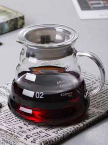 1pc Heat-Resistant Glass Pot Set, Manual Drip Coffee Maker, Filter Coffee Sharing Pot, Thick Glass Chahai Cup Back To School