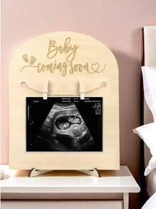 1 set Marco de fotos de madera para ultrasonido para el anuncio de embarazo o decoración del nacimiento del bebé, decoraciones familiares para baby shower, regalo de baby shower, regalo de Pascua, cosas para niñas/niños
