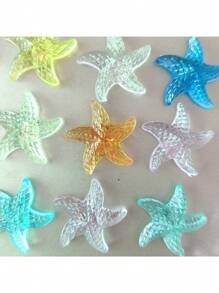 12pcs Colorful Starfish - Made Of Plastic, Oval Shaped, Suitable For Whiteboard And Fridge Decoration For Kitchen & Office, Ocean Themed Home Decor, Office Supplies| Starfish Magnets| Plastic Magnets, Magnetic Decorations