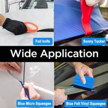10 pezzi set strumenti per wrapping vinile auto, kit attrezzi per installazione pellicole per finestre, spatola per film, spatola in feltro, raschietto rigido, attrezzo per rifilatura vinile per wrapping auto e installazione carta da parati