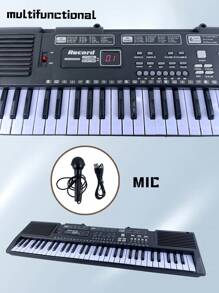 61-Key Kids Electronic Keyboard With Microphone & USB – Educational Piano For Ages 3+, Recording & Playback, Built-In Songs, Multiple Tones & Rhythms – Ideal Gift, No Batteries Included