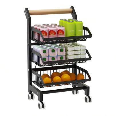 Rolling Cart, Kitchen Cart With 3-5 Levels, Serving Cart With Wheels, Metal Storage Cart With Handle, Multifunctional Rolling Cart For Office, Kitchen, Living Room, Bathroom (5 Levels White)
