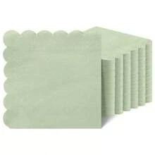 20pcs 16*16cm Yellow, Light Pink, Blue, Purple, Sage Green, Scalloped Edge Cocktail Napkins, Disposable Drink Napkins For Daily Use, Lunch, Dinner, Gathering, Wedding, Birthday, Party And More