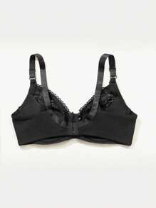 Große Größen Damen dünner schaumgepolsterter Spitzen Transparenz BH mit Bügel, romantisch französischer Stil elegante Wäsche