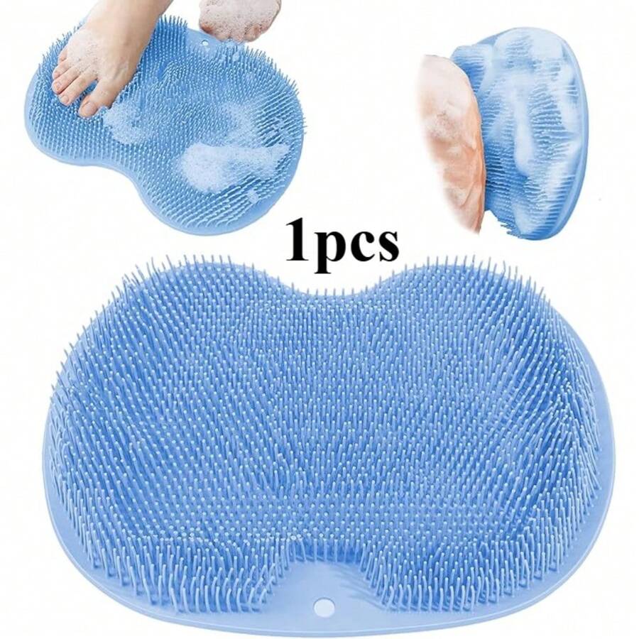 1pc Wall Mounted Bath Massage Pad, Non-Slip Shower Foot Scrubber Massager With Exfoliation Cushion - Improves Circulation And Cleans Feet - Bathroom Accessories Bathroom Wash Foot Mat Exfoliating Dead Skin Foot Brush Bathroom Decor Summer