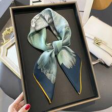 Pañuelo cuadrado de seda de 70*70cm con estampado de moda de lujo para mujeres, banda de cabello de satén suave, pañuelo, corbata, diadema femenina, foulard, cinta de bolso - A0241-30 - Ver 32