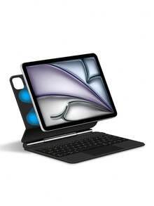 Funda de teclado en español compatible con iPad Air 11/13 pulgadas M3/2025/A16 (10.a generación/10.a generación) y Magic Keyboard, compatible con iPad Pro 11/12.9 pulgadas/13 pulgadas M4/M2 (6.a generación/5.a generación/4.a generación) y 10.9 pulgadas (3.a generación/2.a generación) Smart Folio inalámbrico con retroiluminación y cierre magnético, color negro - Negro-Español - Ver 10