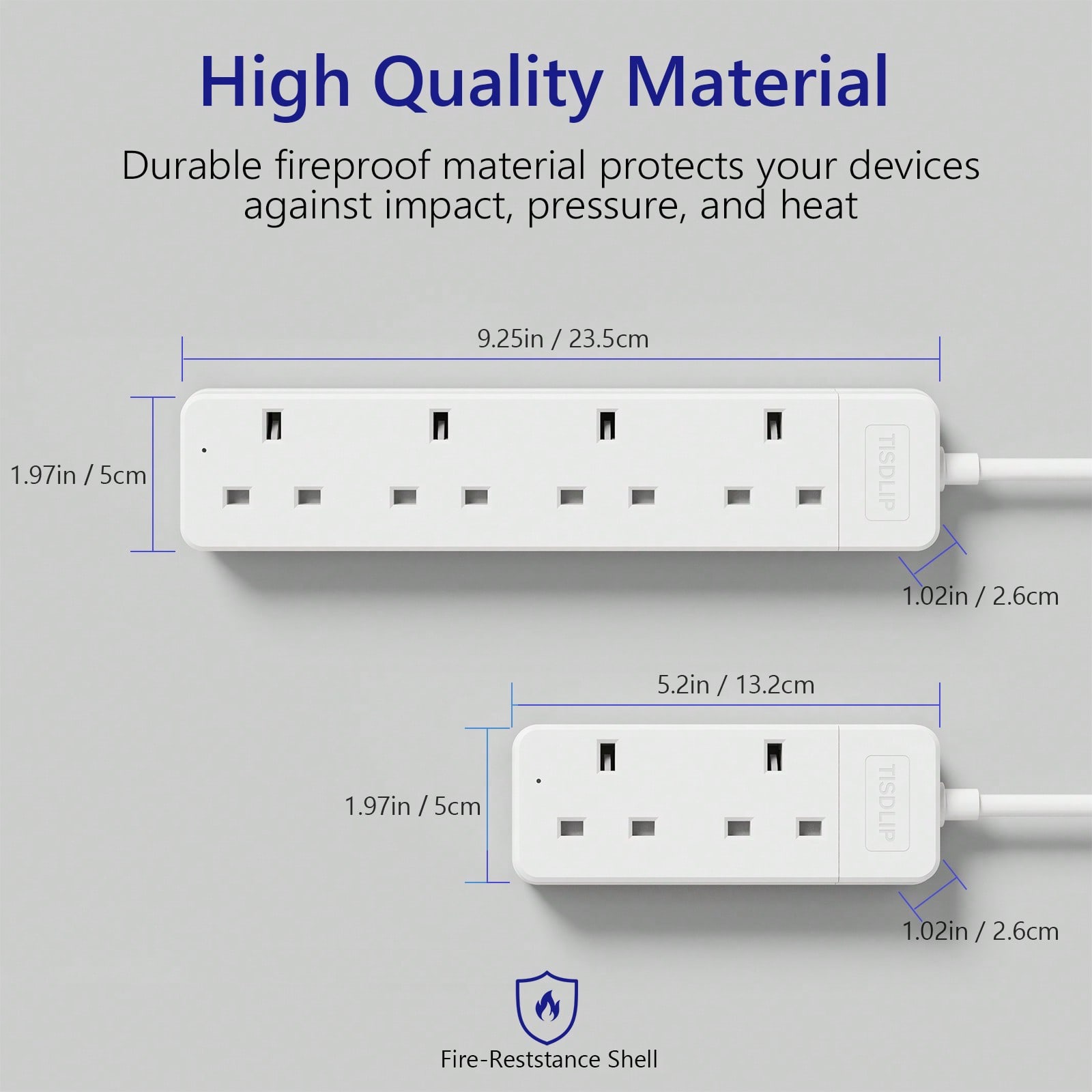 TISDLIP مقبس توسيع بريطاني 4 منافذ مع مؤشر ضوئي لل...
