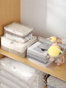 Large Storage Bag Quilt Storage Bag Household Transparent Large Capacity Clothing Sorting Bag Dustproof And Moisture Proof Handheld Storage Bag For Closet Organizer For Bedroom For Back To School Clothing Storage Box Closet Storage Containers Organizer Storage Bins Home For Blankets Beddings Comforter Pillow Toys Home Essentials Back To School Essentials Bag For School School Accessories School Stuff