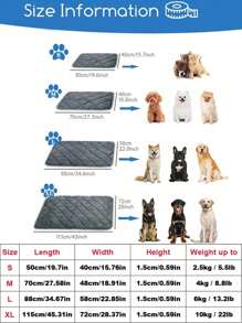 1pc Pet Aluminum Foil Self-Heating Insulation Pad (No Heating Function), Warm Blanket For Pet Dogs And Cats Indoor/Outdoor Activities, Washable Anti-Slip Dog/Cat Bed Mat (Gray)