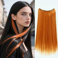 4pcs/Set Multi-Color Clip-In Hair Extensions - Shiny Pre-Straightened Synthetic Hair Extensions, Suitable For Music Festivals, Halloween, Christmas Parties, Rave Parties And Daily Wear (Single Piece, 10+ Colors) - Multicolor - View 22