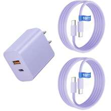 Adaptador de carga rápida de 20W con cable USB-C de 10 pies, compatible con iPhone 16/16 Pro/16 Pro Max/16 Plus/16 5/15 Pro Max y teléfonos Android, adecuado para carga múltiple de personas, carga de múltiples dispositivos, necesidades de carga en el hogar y cargador de escritorio de oficina