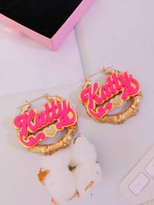 1PC Bông tai tre Acrylic tùy chỉnh, Bộ vòng cổ tên, Bông tai tên cá nhân, Bông tai tre tên, Vòng cổ tên Acrylic, Quà tặng cho phụ nữ, trẻ em, Hồng, Vàng, Phong cách, Đầy màu sắc, Cổ điển, Đơn giản, Unisex, Thường ngày, Dễ thương, Tùy chỉnh, Cá nhân hóa, Độc đáo, Quà tặng lý tưởng cho anh ấy, Quà tặng lý tưởng cho cô ấy, Cô ấy, Bạn trai, Bạn gái, Bố, Mẹ, Gia đình, Bạn bè, Cho ngày kỷ niệm, Cho sinh nhật, Cho lễ tốt nghiệp, Cho vũ hội, Cho bữa tiệc, Trang sức thép không gỉ - vàng - Xem 7