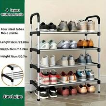 1pc 4-8 Tier Multi-Function Metal Shoe Rack, Space-Saving Entryway/Dorm Shoe Organizer, Easy Assembly Independent Storage Shelf, Adjustable Tier Heights For Shoes, Boots And Sneakers, Sturdy Metal Frame, Modern Minimalist Design, Compact And Versatile For Small Apartments And Hallways - Multicolor - View 14