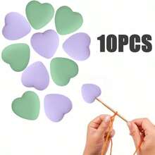 6-16pcs Silicone Heart-Shaped Knitting Needle Protectors, Knitting Accessories And Supplies For Beginners, DIY Crafts, Knitting And Crochet Tools, Needle Tip Covers In Lavender Purple, White, Grass Green, Cream, Rose Pink, Turquoise Blue - Multicolor - View 24