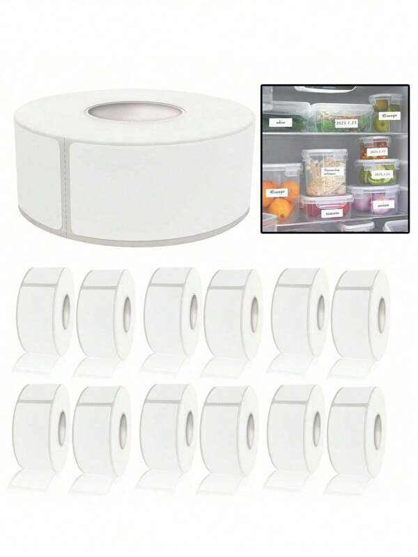2pcs/1set-Removable Freezer Labels, Date Labels, Food Storage Stickers, Waterproof, Oil Resistant, Easy To Clean, No Residue, 250 Pieces Per Roll