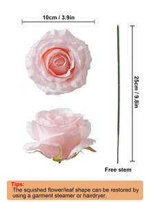 6pcs Fake Roses 3.9in Artificial Silk Flowers Faux Rose Flower Bouquet Bridal Wedding Flowers For Garland Wreath Arrangement Wedding Centerpiece Party Home Kitchen Decor