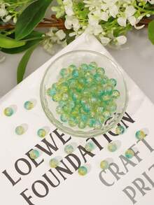 100 件 8 毫米/10 毫米裂纹玻璃珠 - 水晶冰玻璃隔珠，用于 DIY 珠宝制作（项链/手链/耳环工艺用品