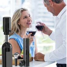 Automatic Electric Wine Opener And Decanter - Fast Smart Red Wine Bottle Opener & Dispenser. One-Touch Operation To Automatically Open And Pour Wine, With Built-In Decanting. Can Open Over 30 Bottles On A Single Full Charge.