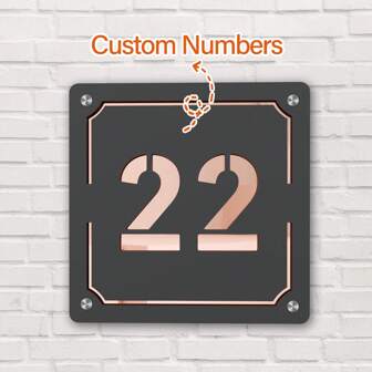 1 pièce numéro de porte acrylique 3D estampé personnalisé de style nordique, en trois couleurs au choix : doré, argenté et rose doré. Plaque de numéro de rue personnalisée pour l'extérieur