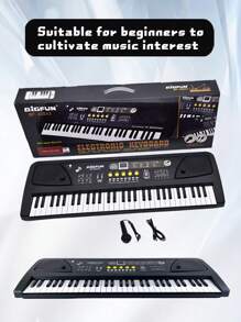 61-Key Portable Electronic Keyboard Piano With Mic & USB Port – Digital Music Instrument With Built-In Songs, Recording & Playback, Adjustable Volume – Ideal For Beginners, Teens & Adults