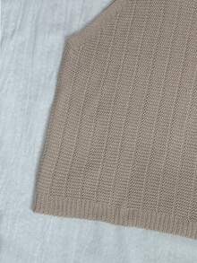 Damen Einfarbiger gestrickter gerippter Pullover, Lässig für den Sommer