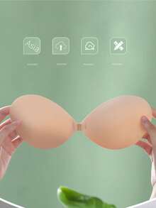 Invisible Strapless Breathable Comfortable Plus Size Women Bust Lift Tape Bras, Anti-Sag, Anti-Slip, Suitable For Dresses, Weddings - Apricot - View 4