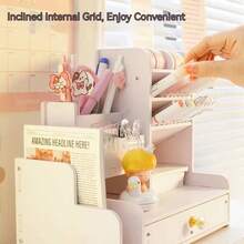 Mark Pen Holder, Wooden Desk Organizers, Shelves, Accessories, Desk Stationery Organizer, Bookshelf, Storage Box For Home And Office