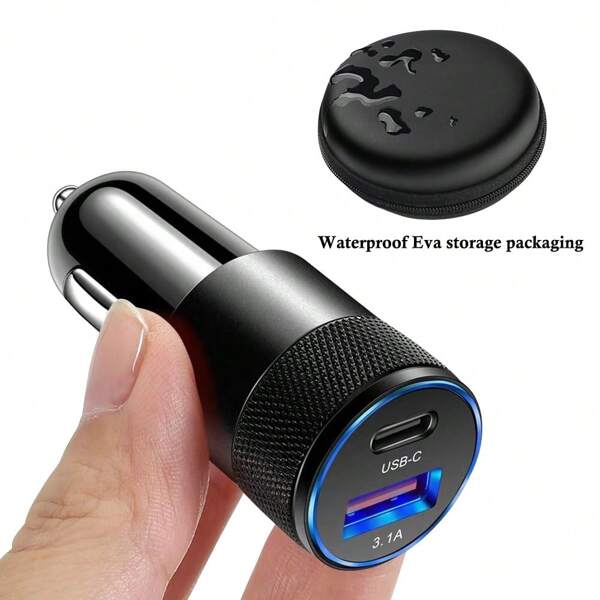 Car Charger 3.1A USB Type C PD For A-Pple A-Ndroid Cellphone Charging Automobile Adapter Medium Charging All Vehicle Cigarette Lighter Outlet Port Plug
