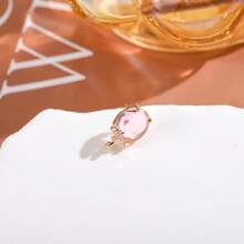 4pcs Copper Crystal Glass Oval-Shaped Earring Pendants With Holes, DIY Handmade Earring Jewelry Accessories