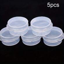 5/10/20/50pcs Sample Transparent Plastic Bottle, 5g Transparent Plastic Button Cap, Mini Q Cover,Small Mini Cosmetic Container Jars Suitable For Nail Art, Jewelry, Powder And Lip Balm