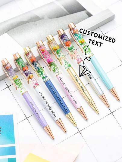 Bolígrafo de la serie de flores preservadas personalizadas con logotipo impreso, adecuado como regalo escolar, bolígrafos promocionales, útiles escolares, regalos del Día del Maestro, obsequios corporativos y artículos de papelería de oficina