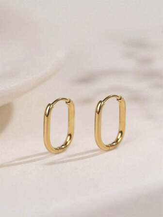 1 par klassiska eleganta runda örhängen, smycken för kvinnor, rostfritt stål med guldpläterad, lämplig för olika tillfällen, bästa presenten till mors dag, vänner och festivaler.